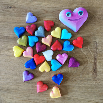 magnet mini coeur couleur